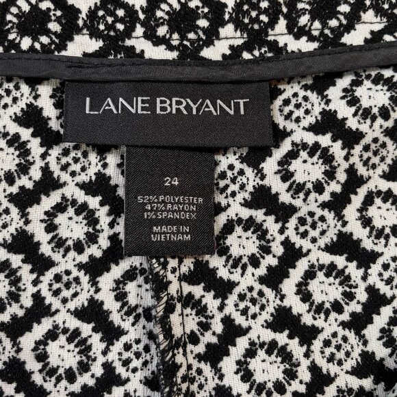 Lane Bryant Lena Patterned Ankle Pant Black White Wrinkle Resistant Knit Size 24 - Picture 13 of 14